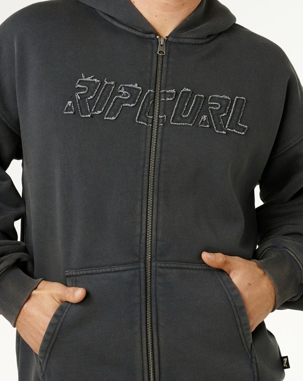 RIPCURL MENS LIQUID TRIPS ZIP THRU HOOD - WASHED BLACK