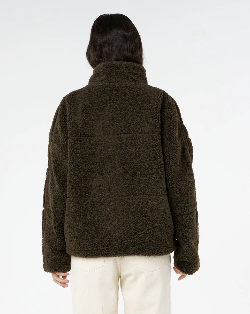 RIPCURL WOMENS CALA NIGHTS SHERPA JACKET - BLACK OLIVE