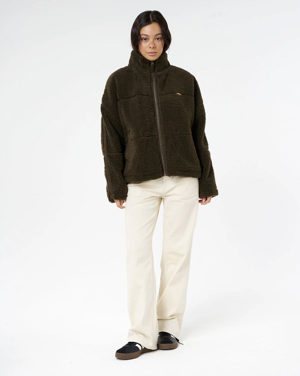 RIPCURL WOMENS CALA NIGHTS SHERPA JACKET - BLACK OLIVE