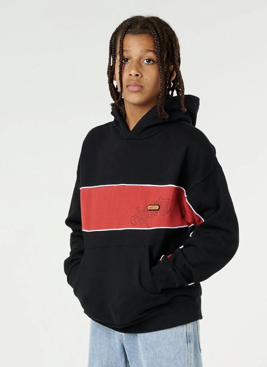 RIPCURL TEEN BOYS PANEL BEATER FLEECE - BLACK