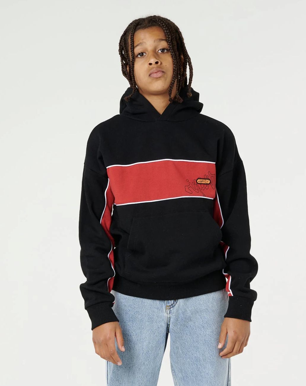 RIPCURL TEEN BOYS PANEL BEATER FLEECE - BLACK
