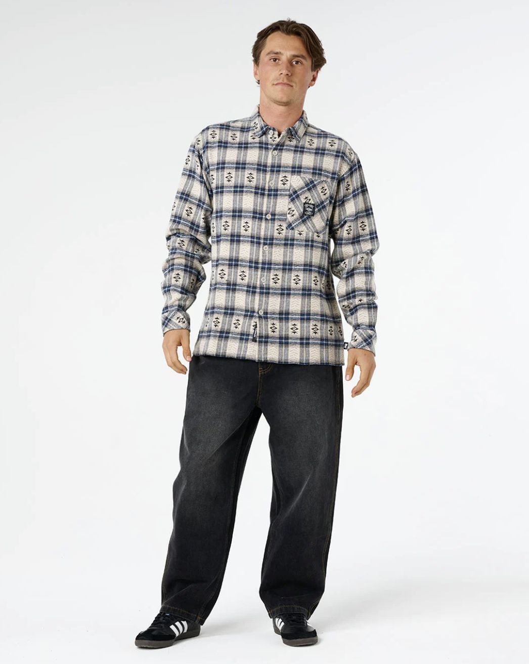 RIPCURL MENS LIQUID TRIPS FLANNEL - BONE