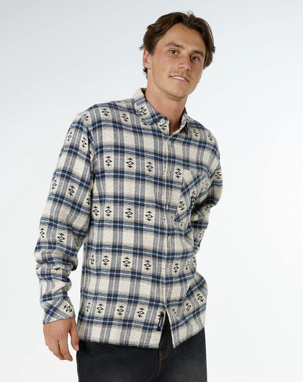 RIPCURL MENS LIQUID TRIPS FLANNEL - BONE
