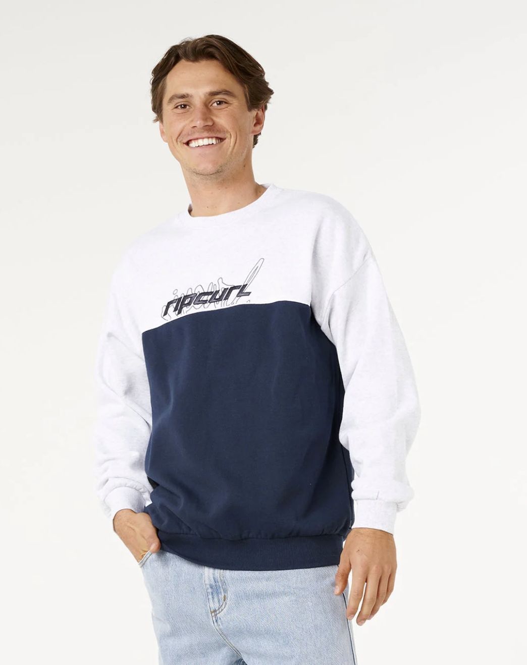RIPCURL MENS PANEL BEATER CREWS - SPORTS MARLE