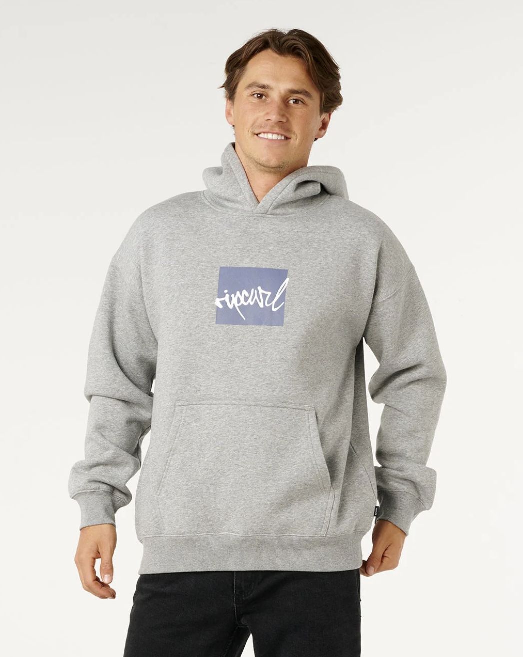 RIPCURL MENS RIP SCRIPT ICON HOOD - GREY MARLE