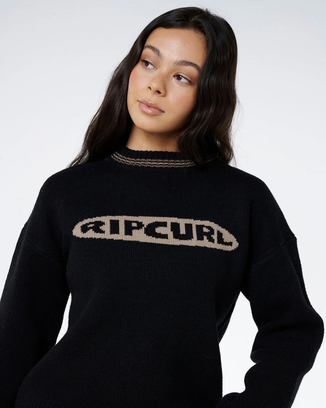 RIPCURL WOMENS HALF MOON BAY SWEATER - BLACK