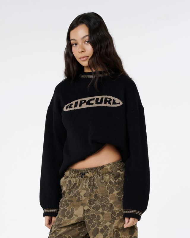 RIPCURL WOMENS HALF MOON BAY SWEATER - BLACK