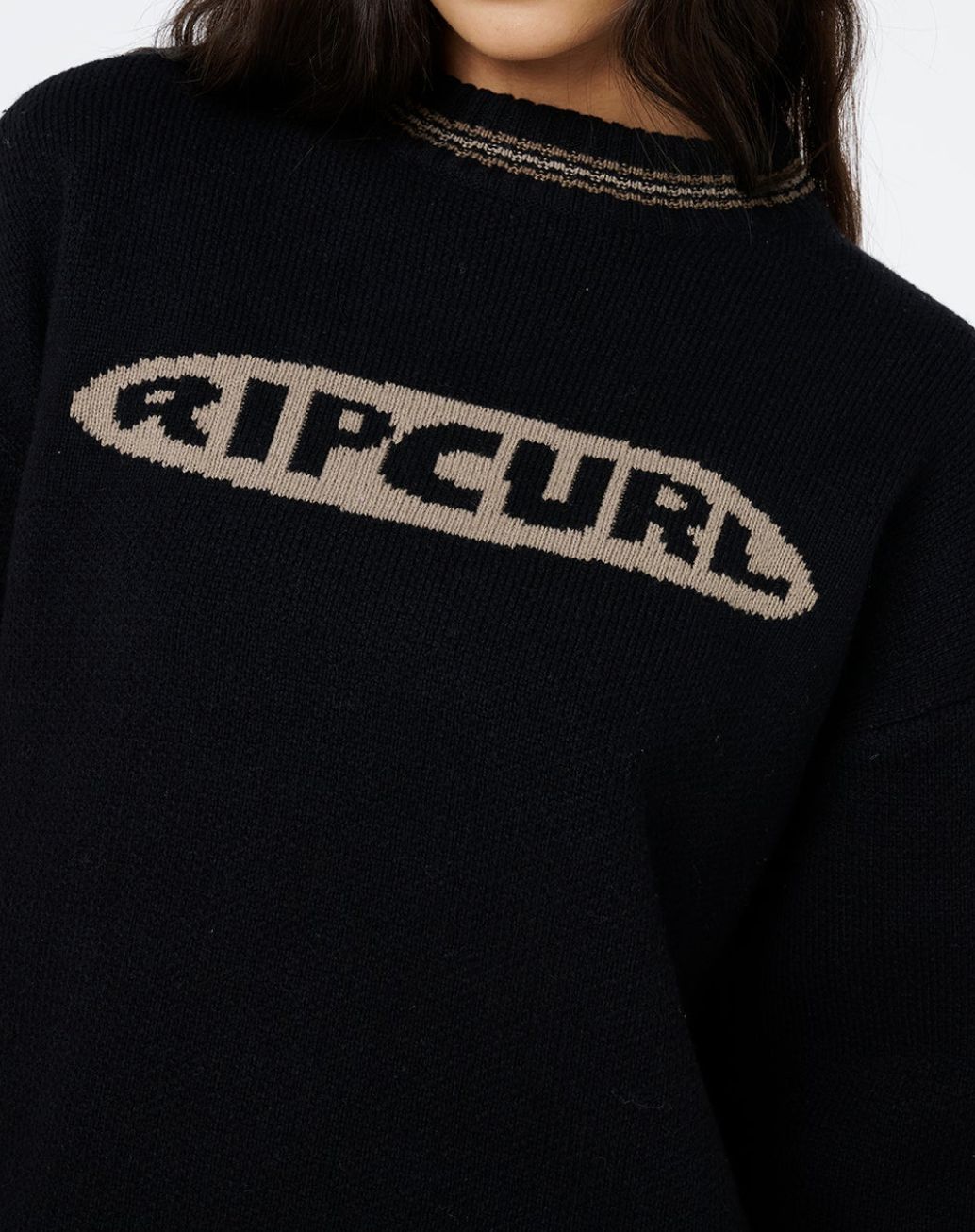 RIPCURL WOMENS HALF MOON BAY SWEATER - BLACK