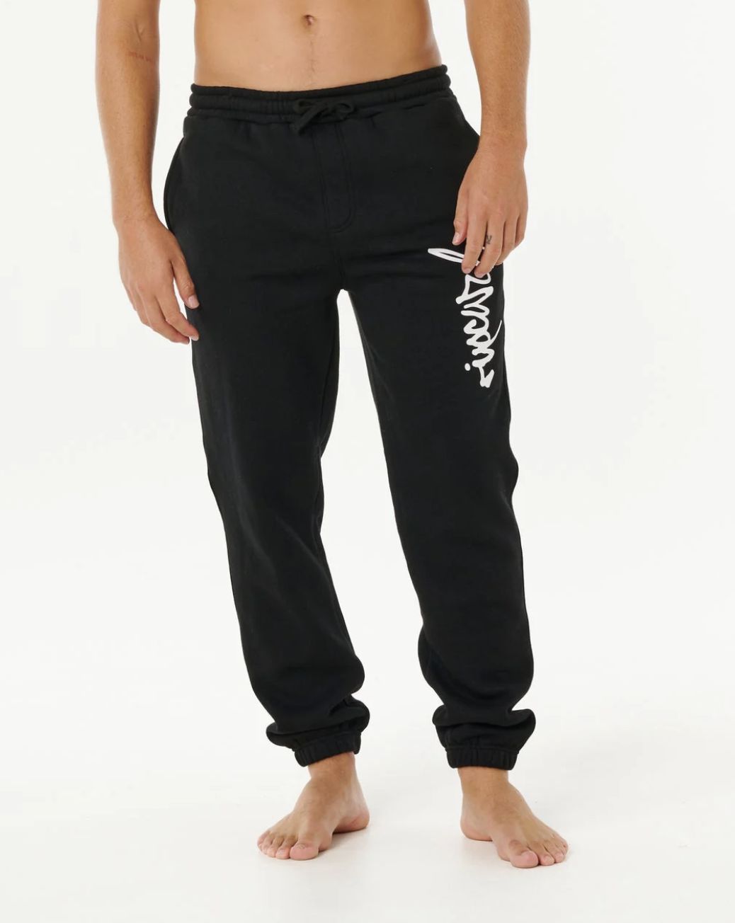 RIPCURL MENS ICONS OF SURF TRACKPANT - BLACK/BLACK
