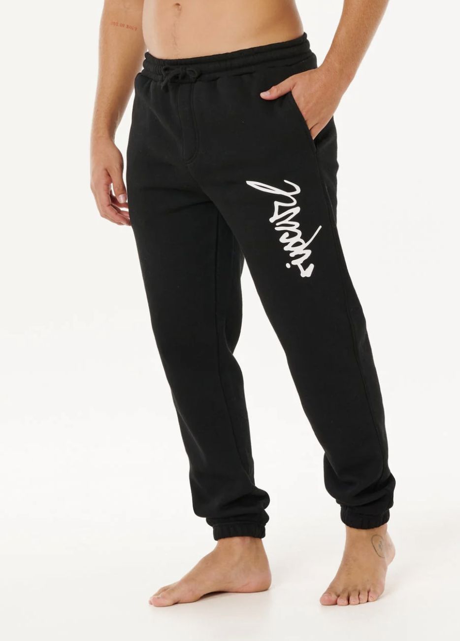 RIPCURL MENS ICONS OF SURF TRACKPANT - BLACK/BLACK