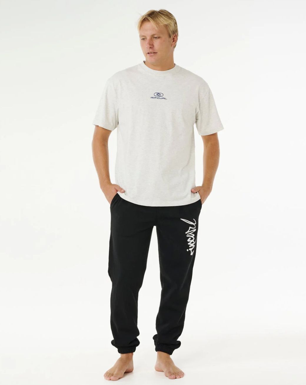 RIPCURL MENS ICONS OF SURF TRACKPANT - BLACK/BLACK