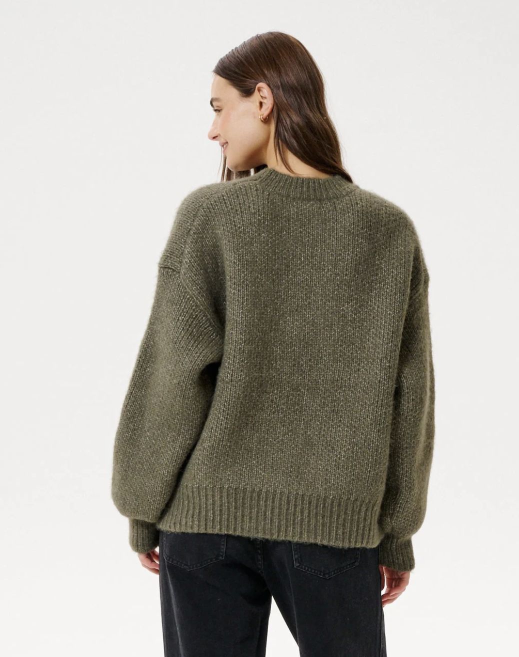 RIPCURL WOMENS CALA NIGHTS HIBISCUS KNIT CREW - MOSS