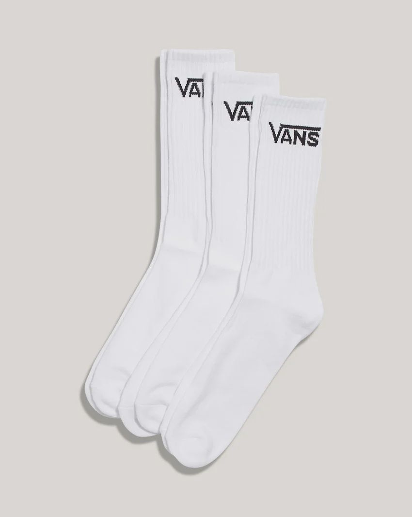 VANS CLASSIC CREW SOCKS 3 PACK - WHITE
