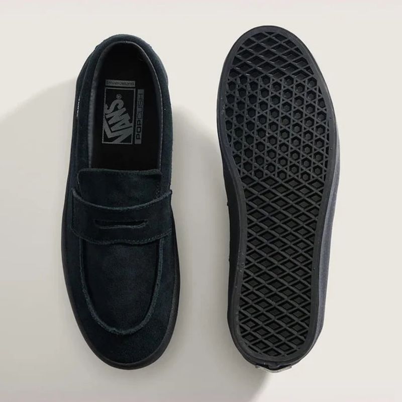 VANS MENS SKATE LOAFER SUEDE - BLACK/BLACK