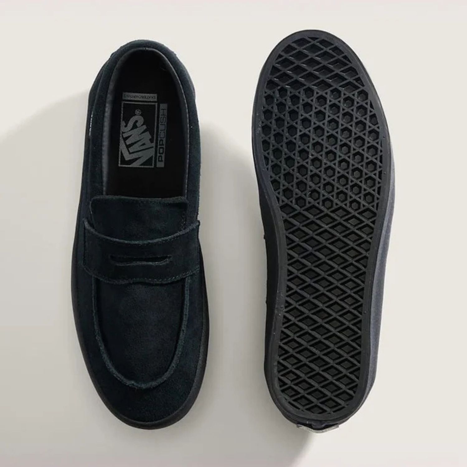 VANS MENS SKATE LOAFER SUEDE - BLACK/BLACK