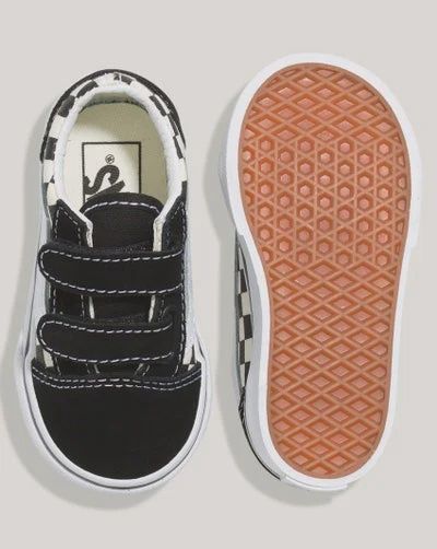 VANS TODDLER OLD SKOOL V (PRIMARY CHECK) - BLK/WHITE