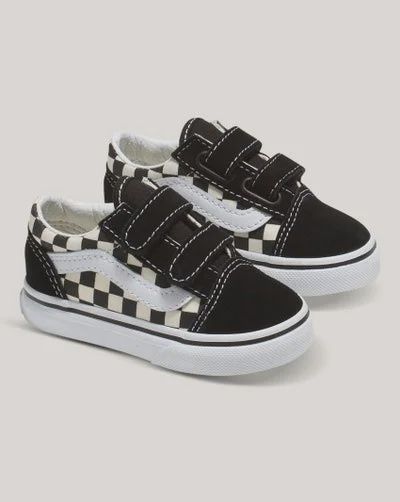 VANS TODDLER OLD SKOOL V (PRIMARY CHECK) - BLK/WHITE