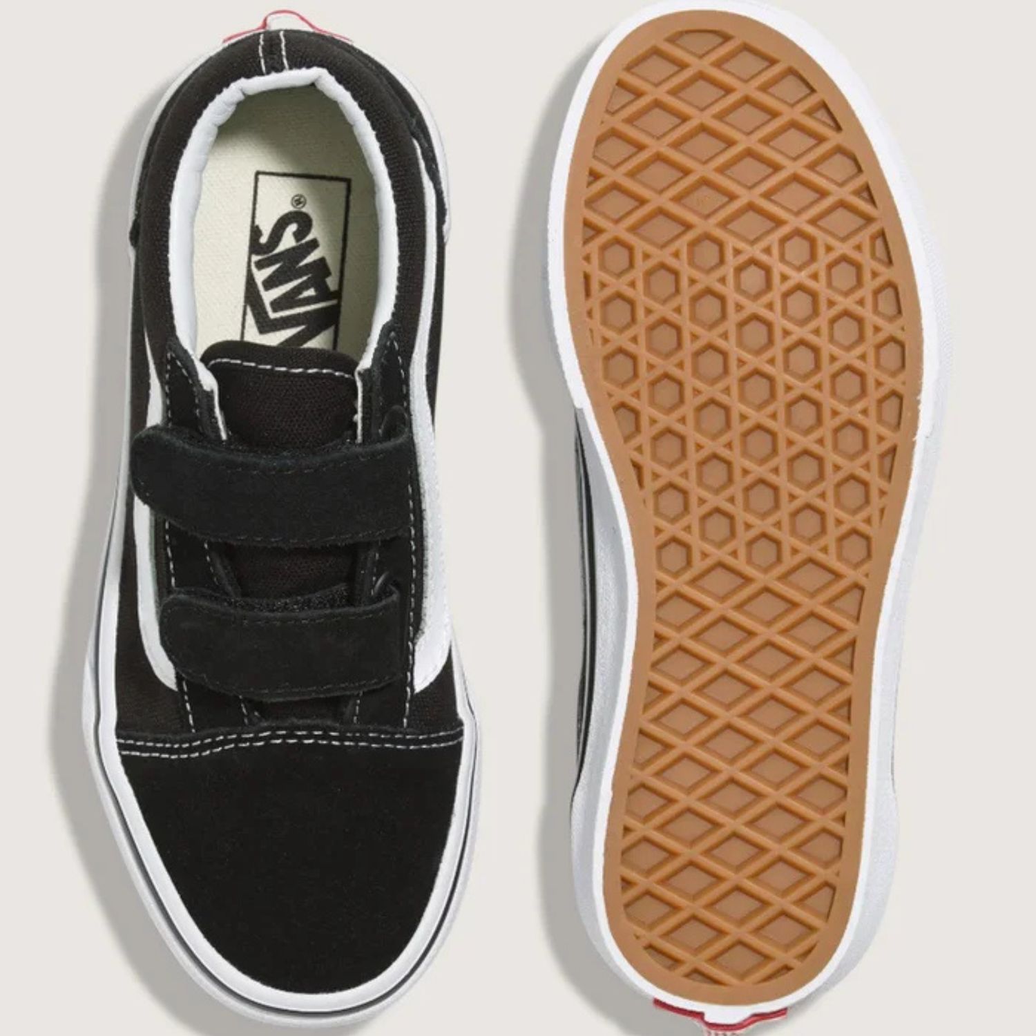 VANS YOUTH OLD SKOOL VELCRO - BLACK/TRUE WHITE