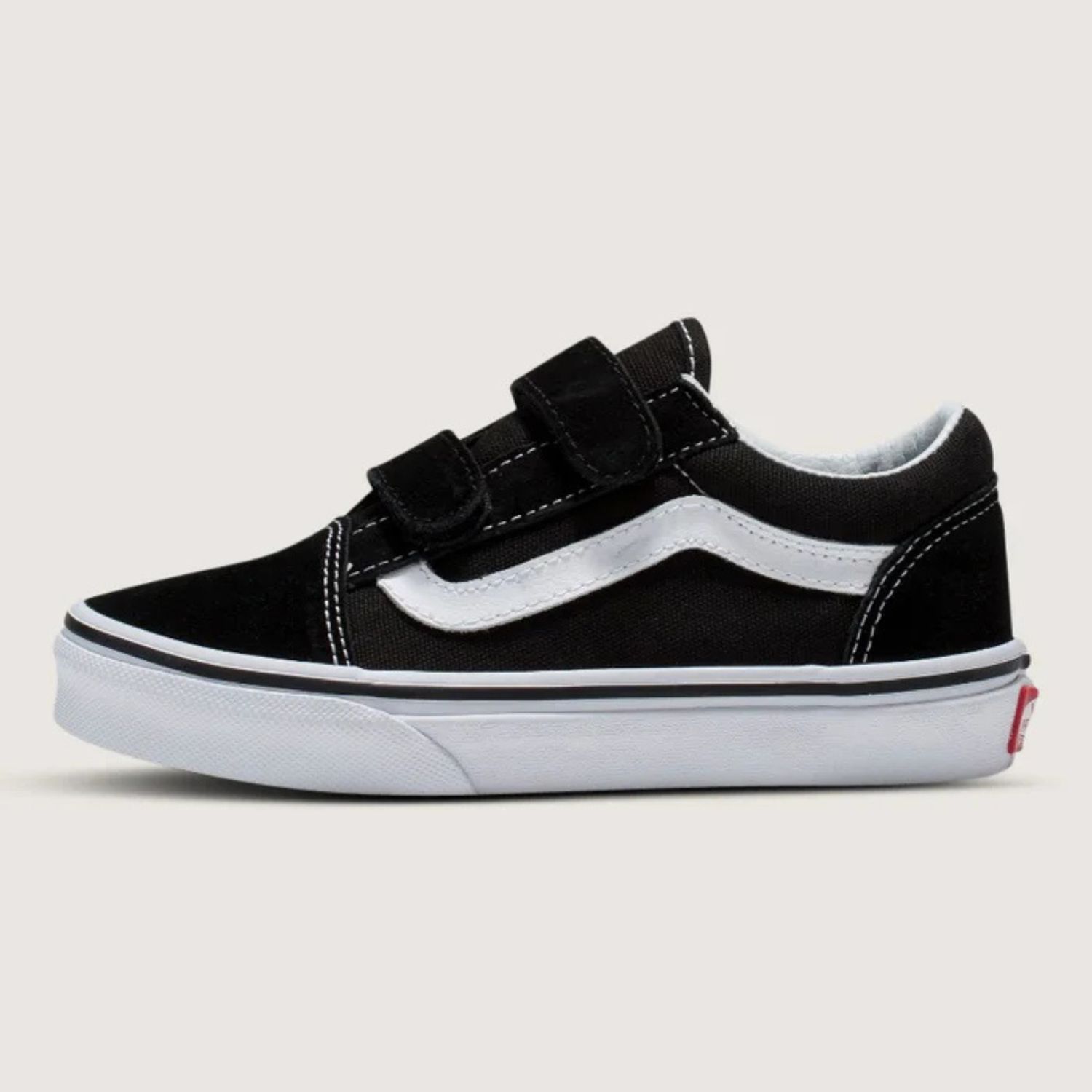 VANS YOUTH OLD SKOOL VELCRO - BLACK/TRUE WHITE
