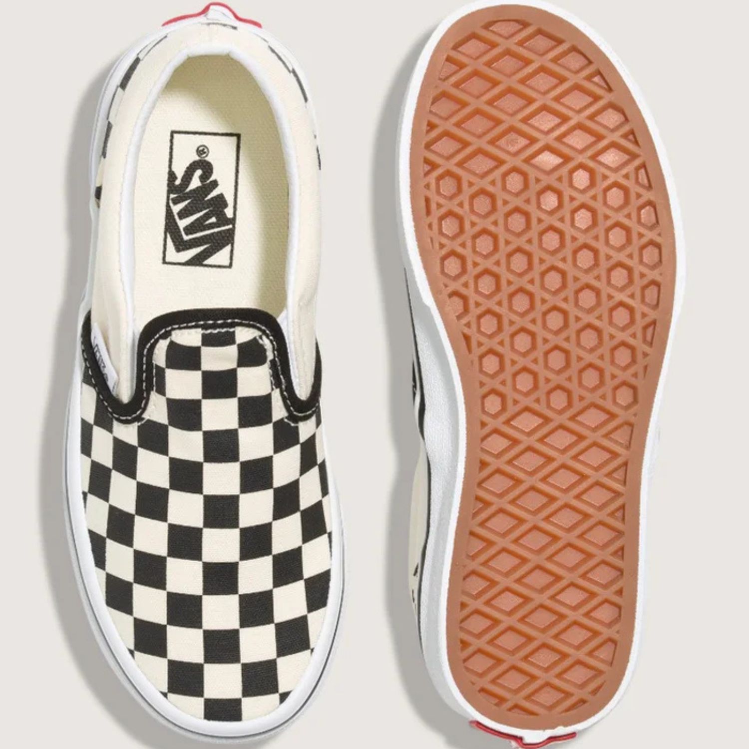 VANS YOUTH CLASSIC SLIP-ON (CHECKERBOARD) - BLACK/WHITE