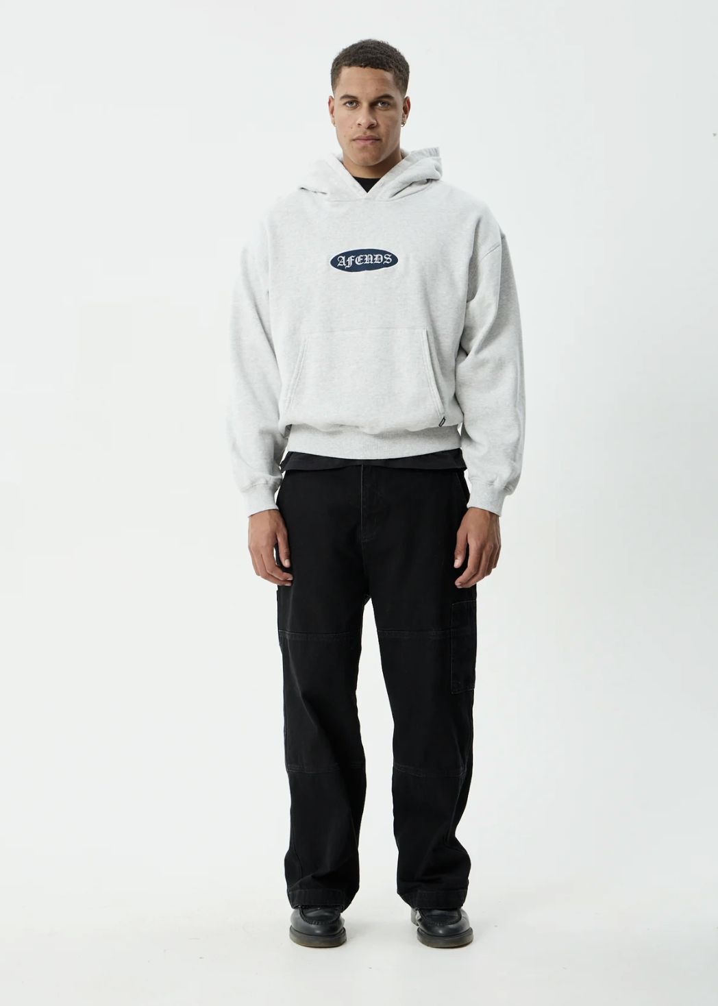 AFENDS MENS SUPPLY  PULL ON HOOD - GREY MARLE