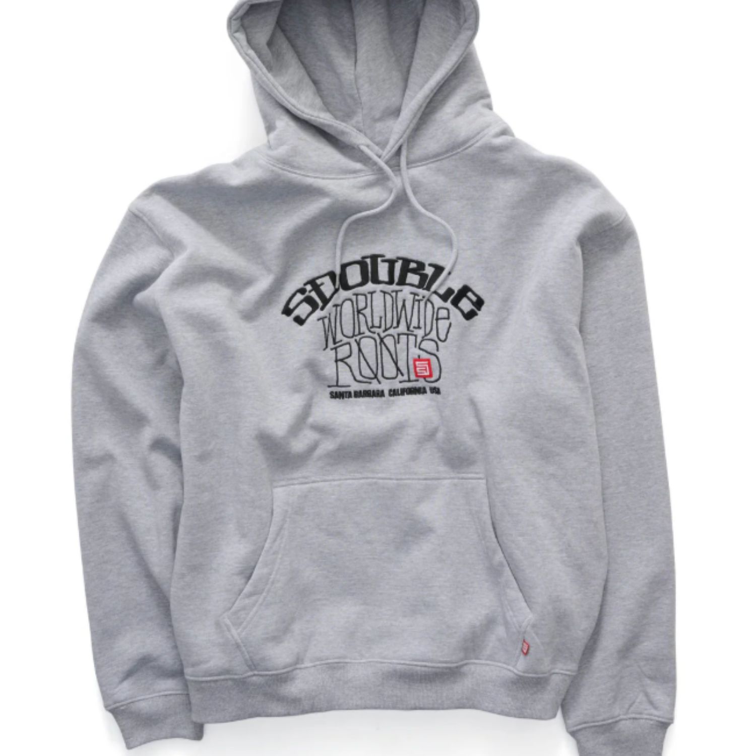 S DOUBLE MENS ARCH ROOTS PULLOVER HOODIE - GREY HEATHER