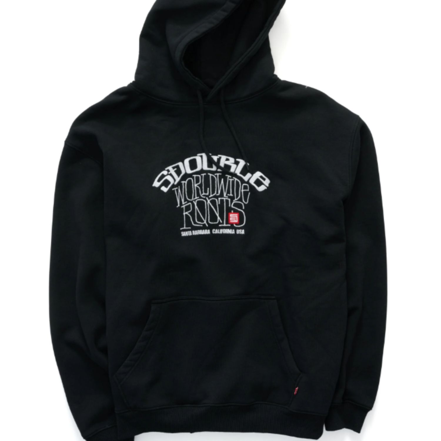 S DOUBLE MENS ARCH ROOTS PULLOVER HOODIE - BLACK