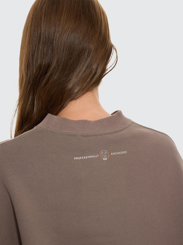 THRILLS WOMENS TAKE IT EASY SLOUCH CREW - CLAY SMOKE