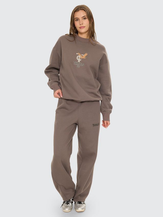 THRILLS WOMENS TAKE IT EASY SLOUCH CREW - CLAY SMOKE