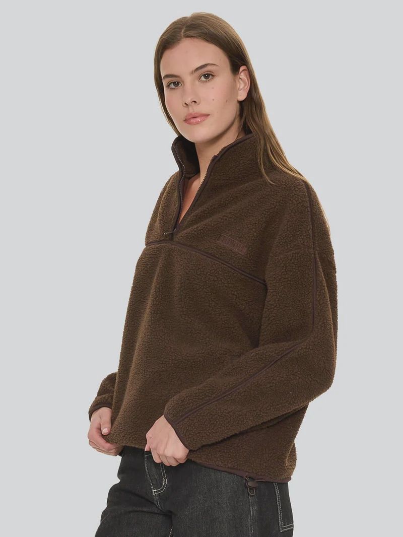 THRILLS WOMENS ALL STAR SHERPA FLEECE - BROWN