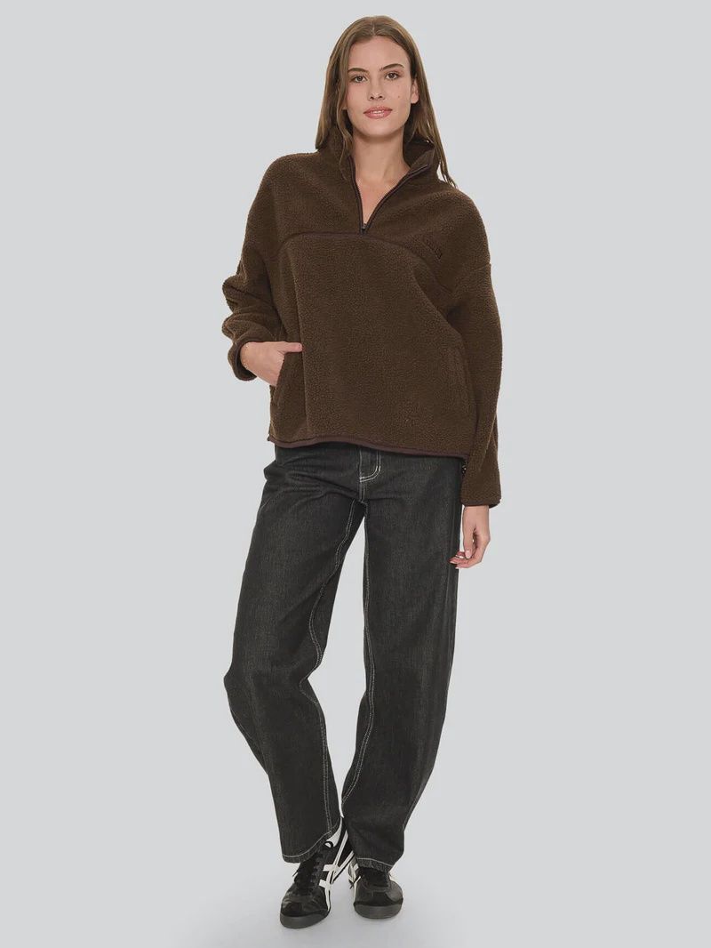 THRILLS WOMENS ALL STAR SHERPA FLEECE - BROWN
