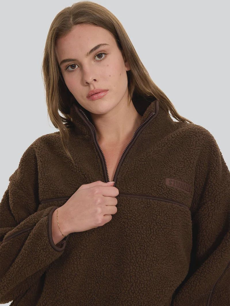 THRILLS WOMENS ALL STAR SHERPA FLEECE - BROWN