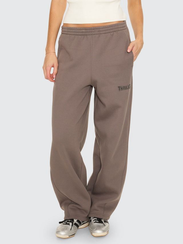 THRILLS WOMENS TAKE IT EASY TRACK PANT - CLAY SMOKE