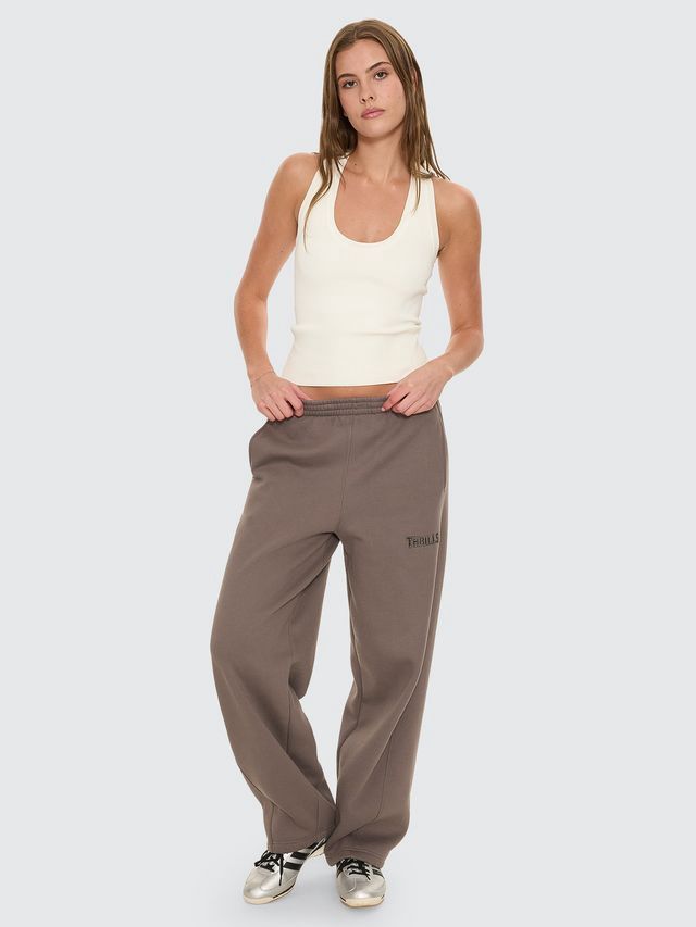 THRILLS WOMENS TAKE IT EASY TRACK PANT - CLAY SMOKE