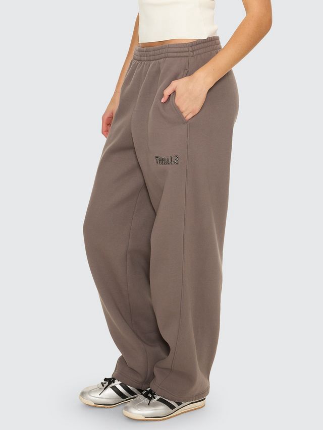 THRILLS WOMENS TAKE IT EASY TRACK PANT - CLAY SMOKE