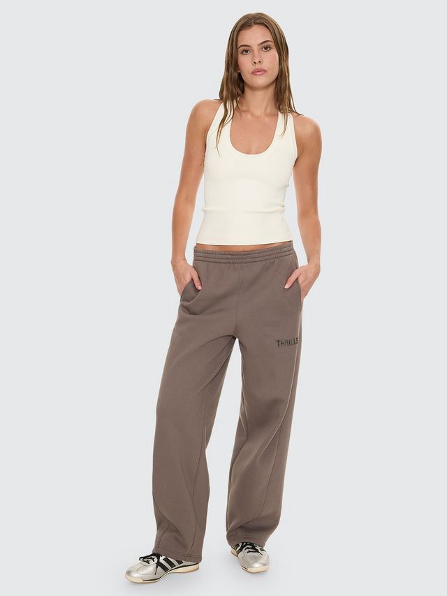 THRILLS WOMENS TAKE IT EASY TRACK PANT - CLAY SMOKE