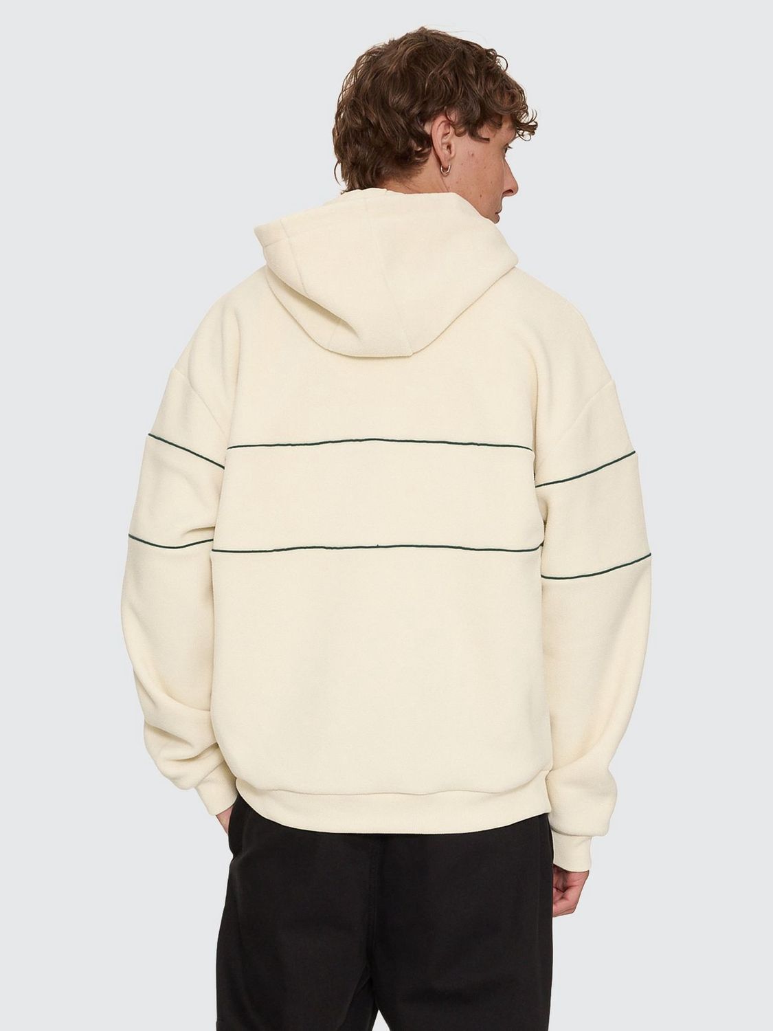 THRILLS MENS RISEN QUARTER ZIP HOOD FLEECE - HERITAGE WHITE