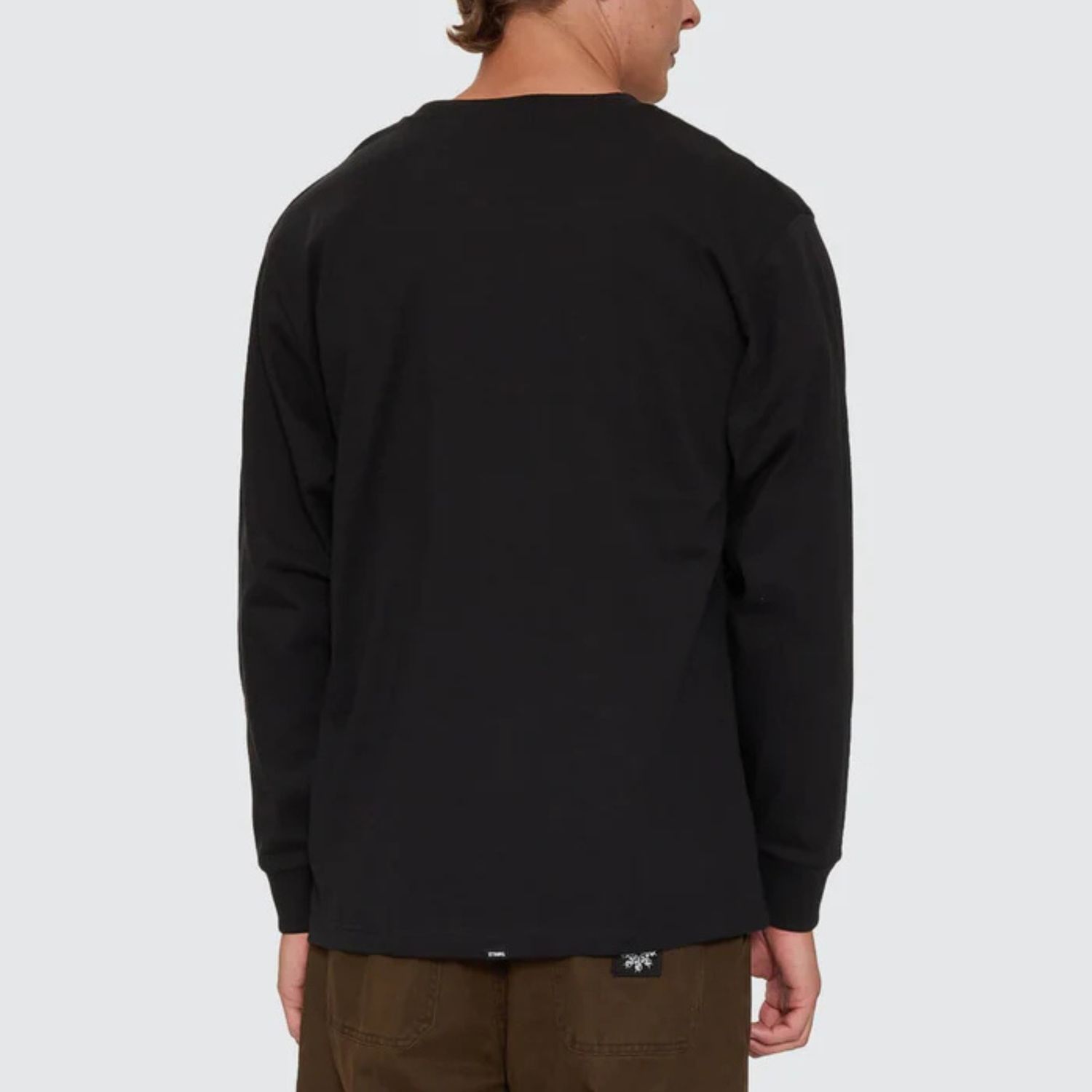 THRILLS MENS THRILLS MILITARY OVERSIZE LONG SLEEVE TEE  - BLACK