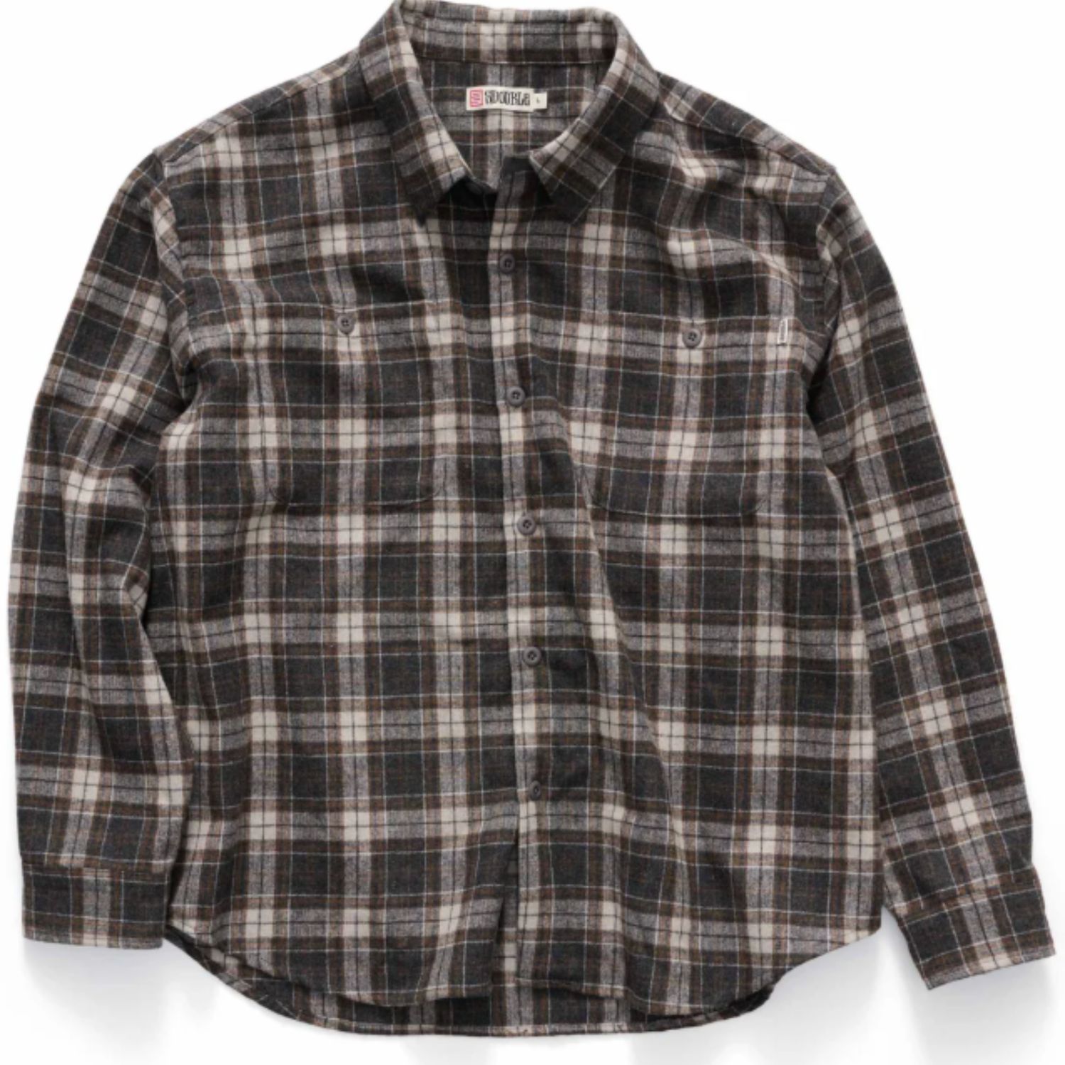 SDOUBLE MENS MASON OUTDOOR LS OVERSHIRT - BROWN/BLUE