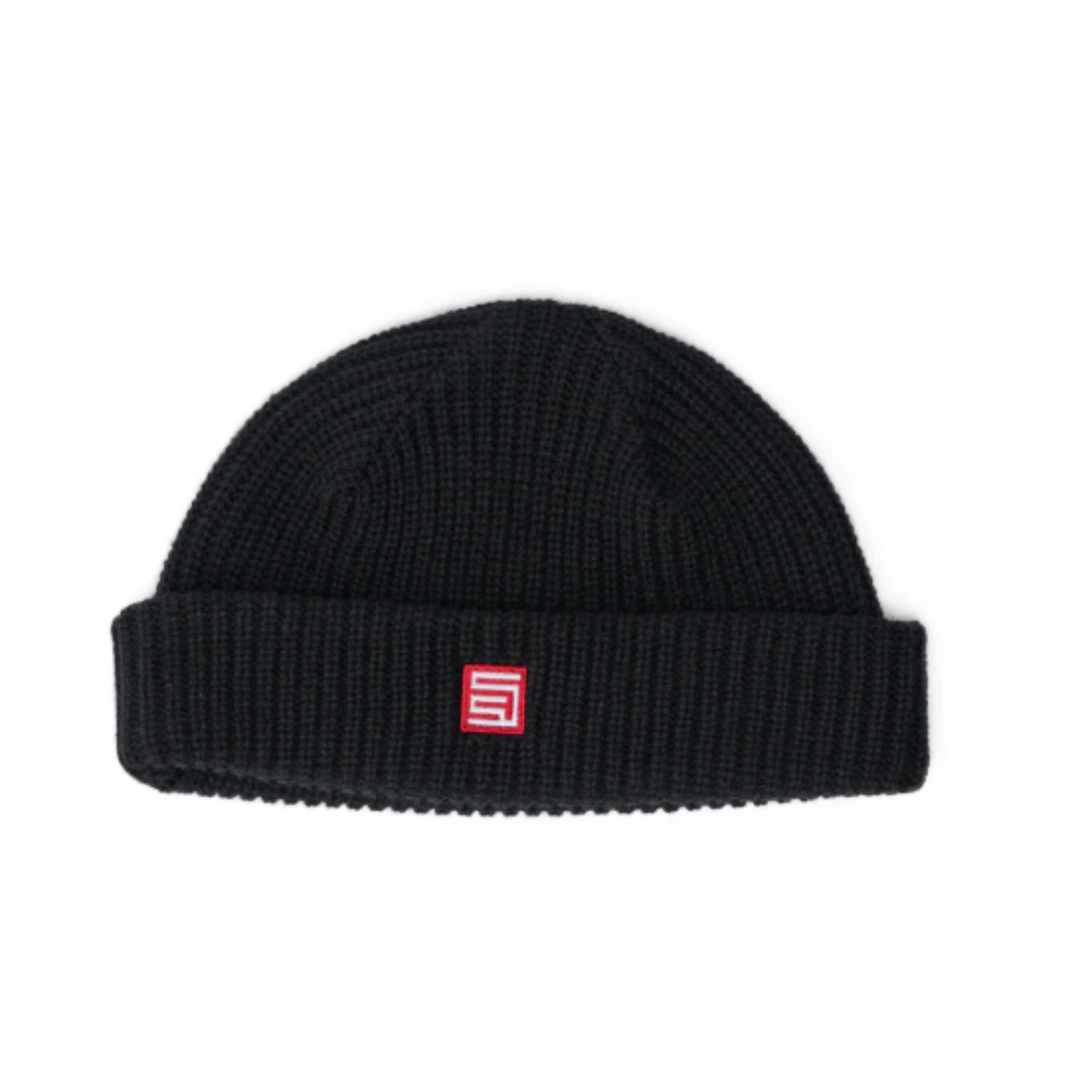 SDOUBLE MENS RED CUBE LOW BEANIE - BLACK