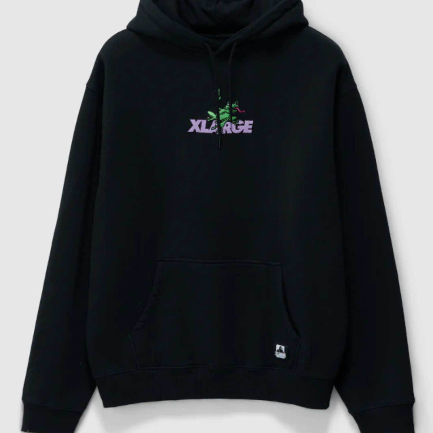 XLARGE MENS PEACE FROG HOOD - BLACK
