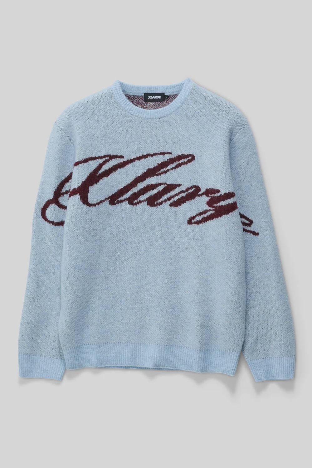 XLARGE MENS SCRIPT KNIT SWEATER - DUSTY ICE