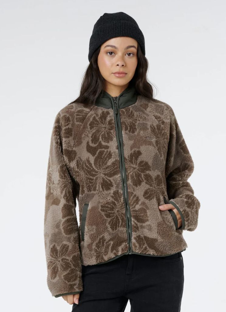 RIPCURL WOMENS HALF MOON BAY POLAR FLEECE - FOSSIL