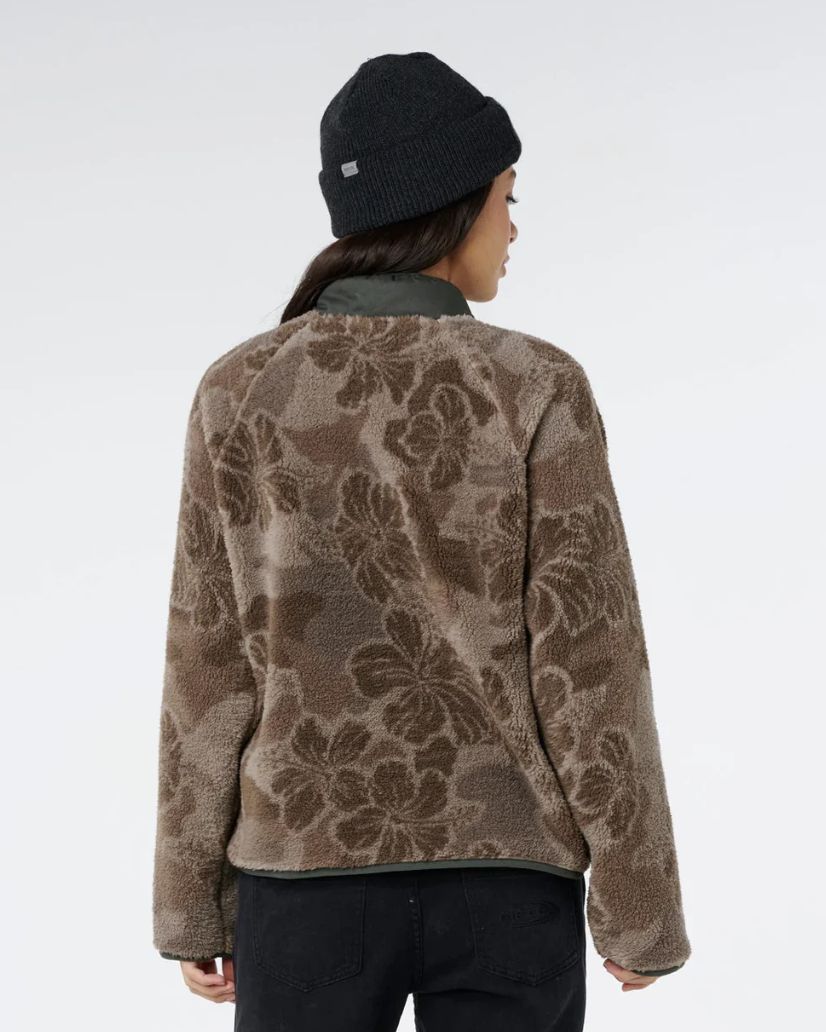 RIPCURL WOMENS HALF MOON BAY POLAR FLEECE - FOSSIL