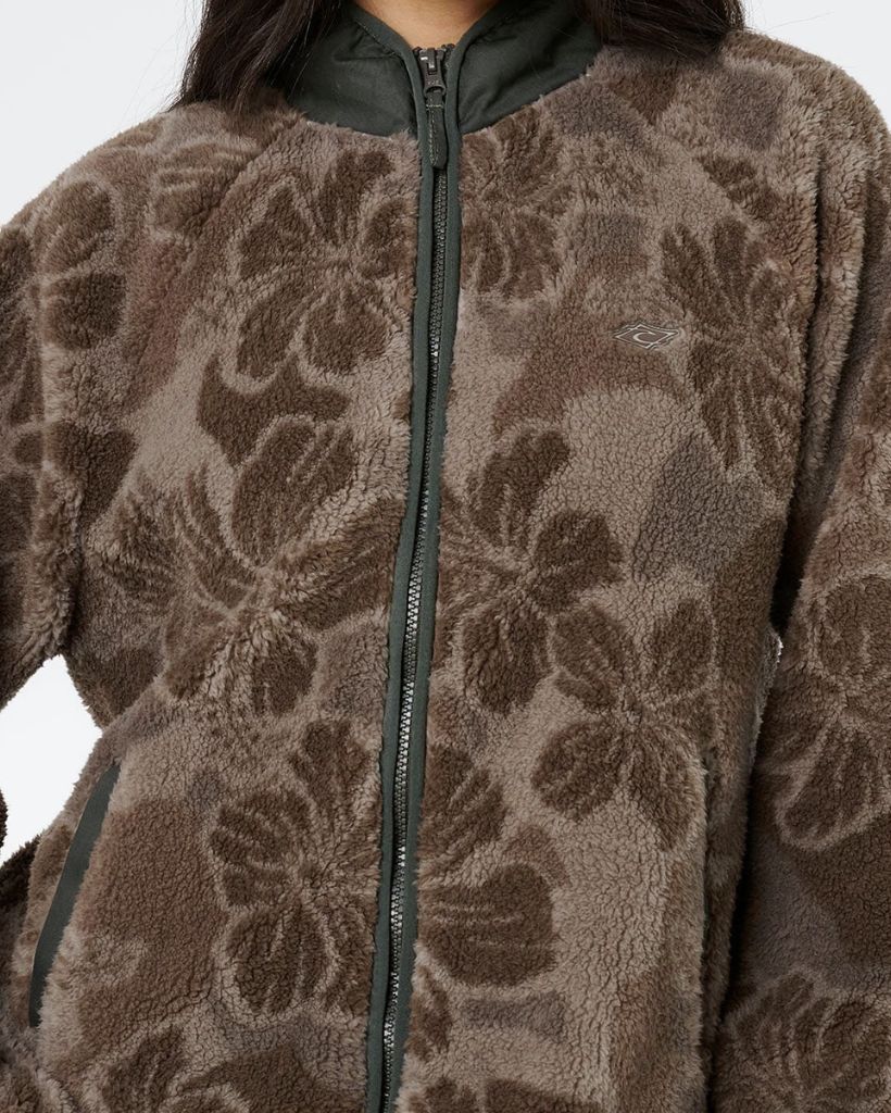 RIPCURL WOMENS HALF MOON BAY POLAR FLEECE - FOSSIL