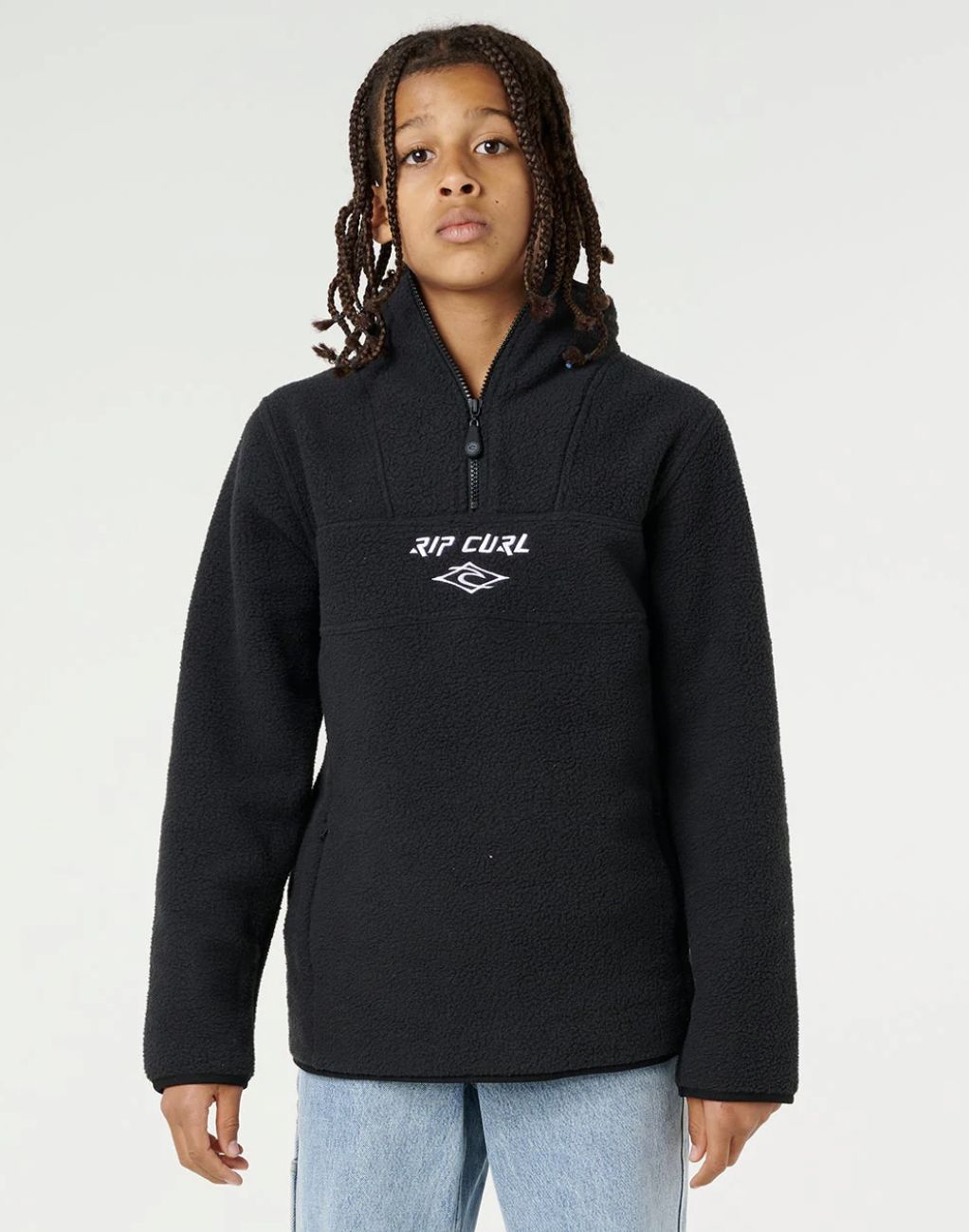 RIPCURL TEEN BOYS BELLS POLAR FLEECE - BLACK