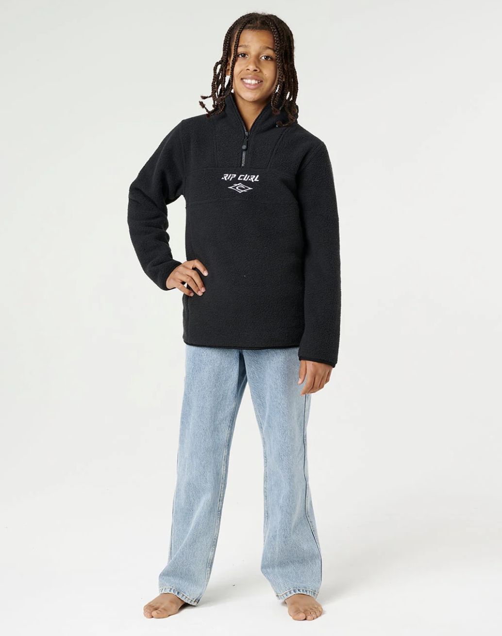 RIPCURL TEEN BOYS BELLS POLAR FLEECE - BLACK