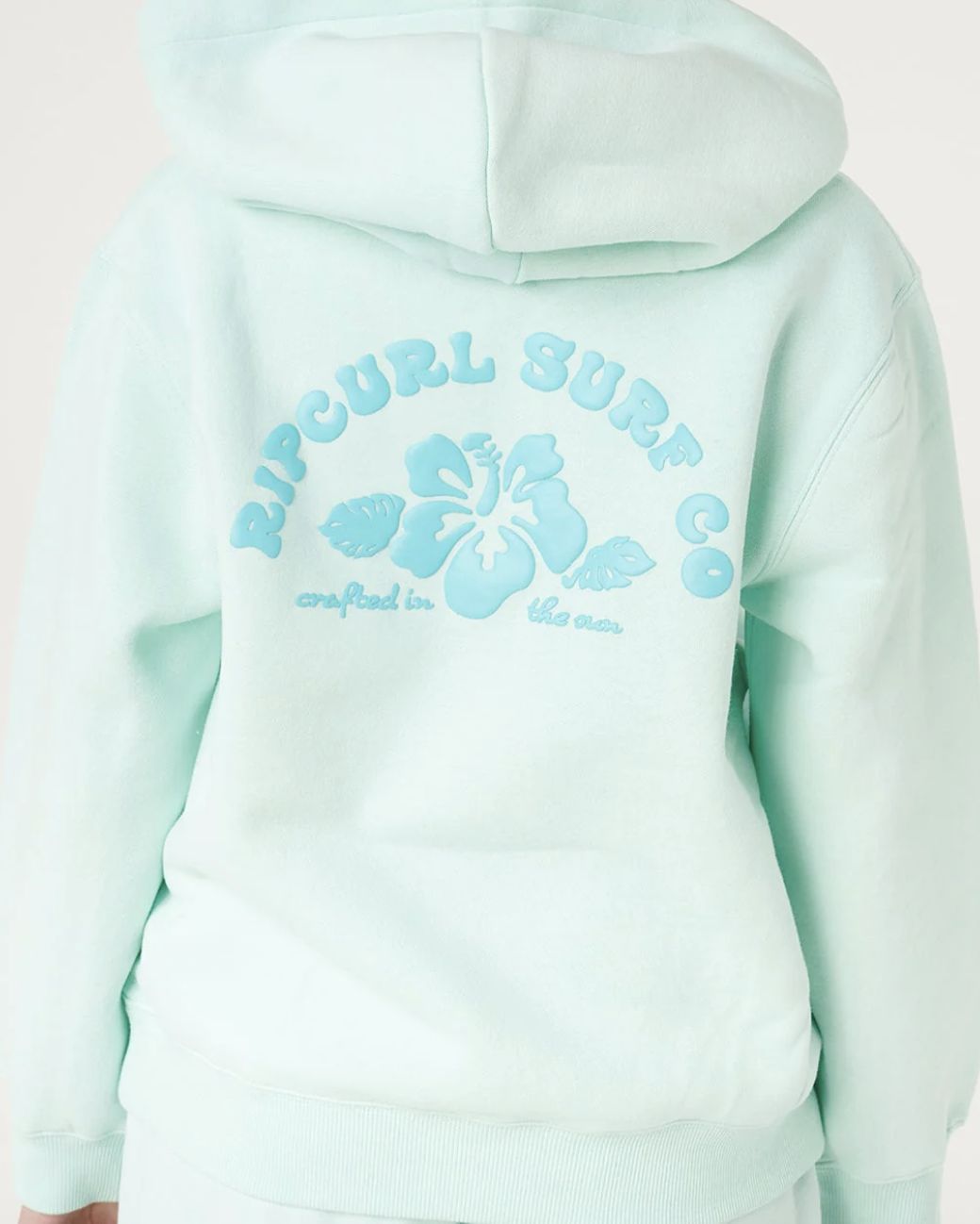 RIPCURL TEEN GIRLS HIBISCUS HEAT LOGO HOOD - LIGHT SEA BLUE