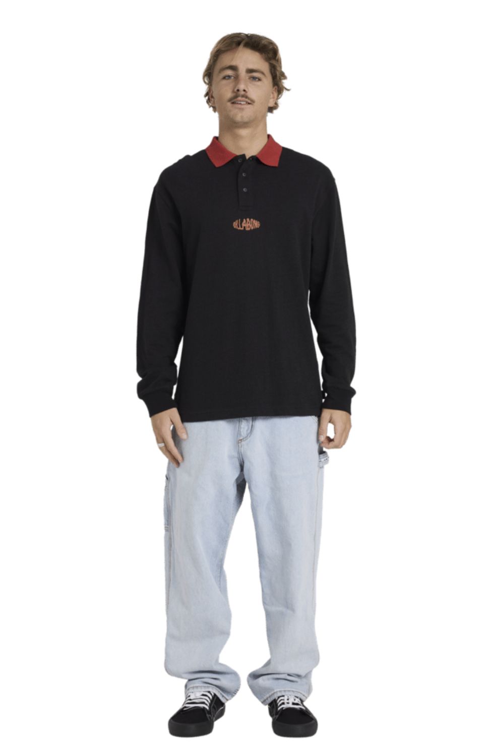 BILLABONG MENS OTIS LS RUGBY JUMPER - BLACK