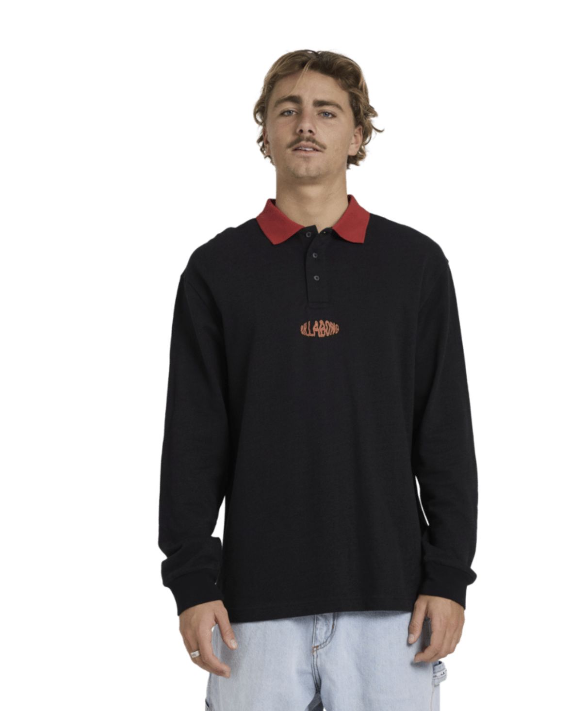 BILLABONG MENS OTIS LS RUGBY JUMPER - BLACK